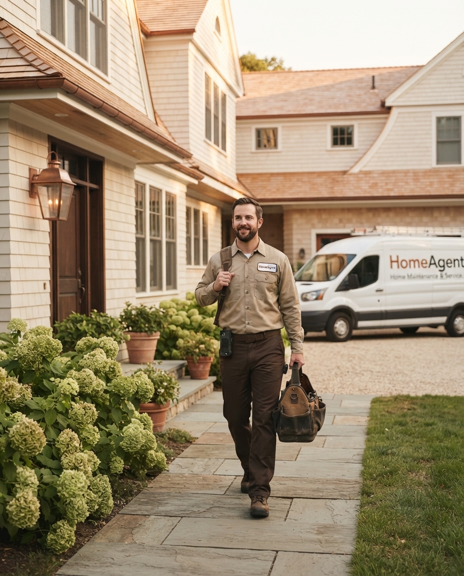 A vetted technician arriving on site